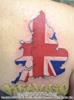 Brittish flag in the shape of the country